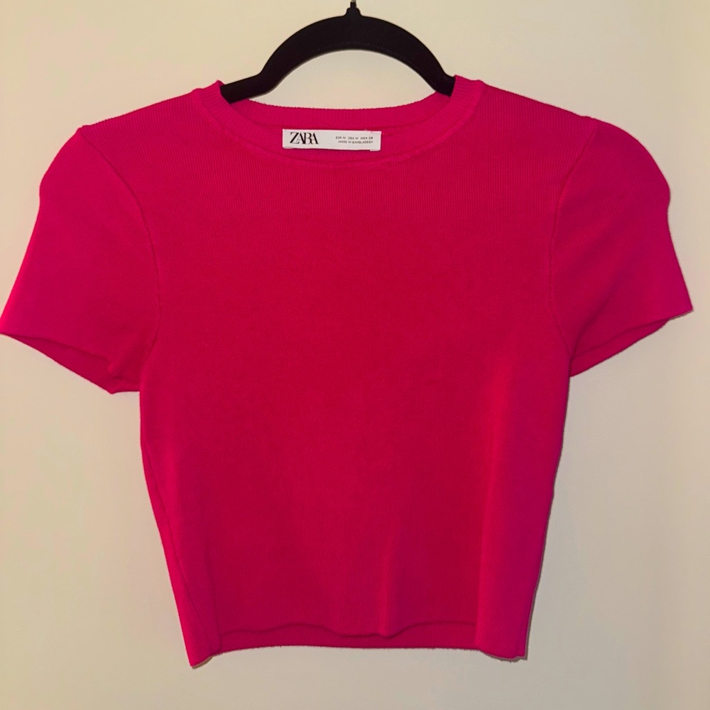 Zara Hot Pink Crop Top